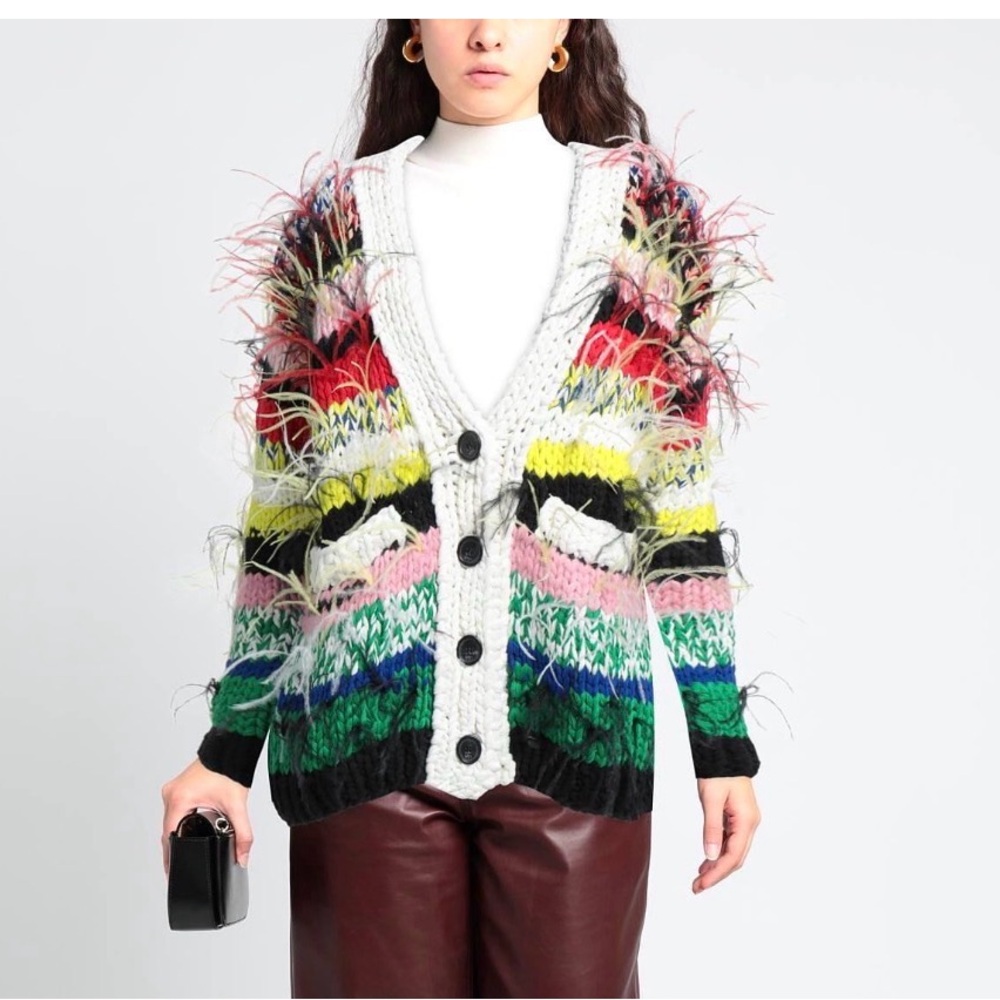 No. 21 Oversized Colorful Knit Women's Sweater Size Small New